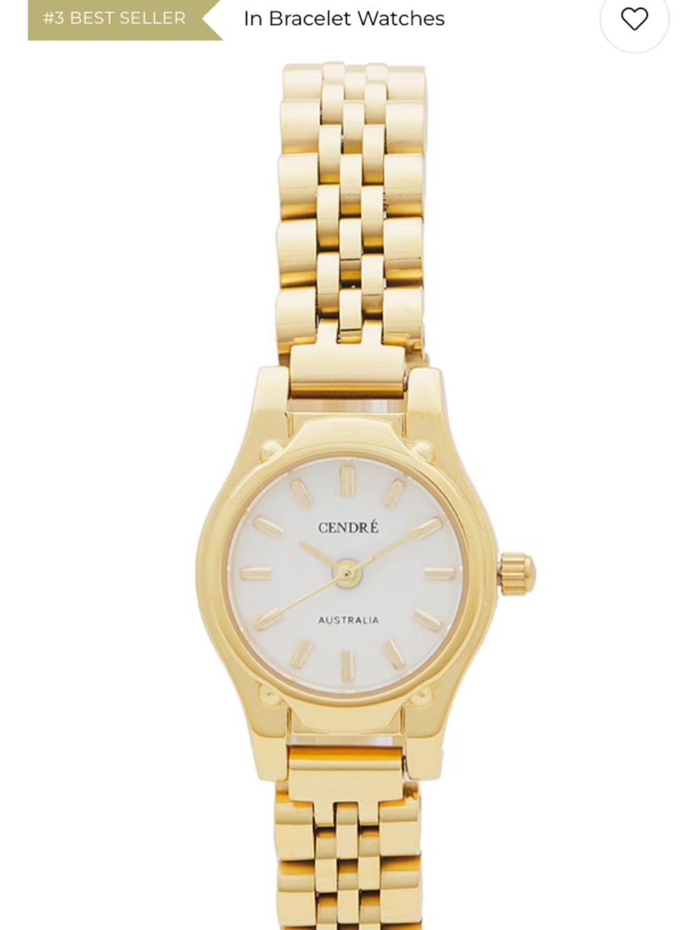 Gold-Tone Bracelet Watch with White Dial